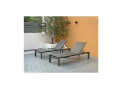 Bijzettafel Nirvana 40x32x45cm - aluminium/polywood - antraciet