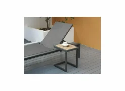 Bijzettafel Nirvana 40x32x45cm - aluminium/polywood - antraciet