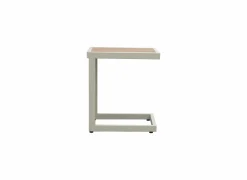 Bijzettafel Nirvana 40x32x45cm - aluminium/polywood - greige