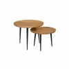 Bijzettafel Quant Ø60cm - acacia massief - bruin - set van 2