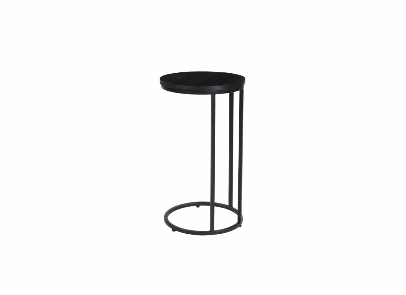 Bijzettafel Romy Ø35cm - mango massief - zwart