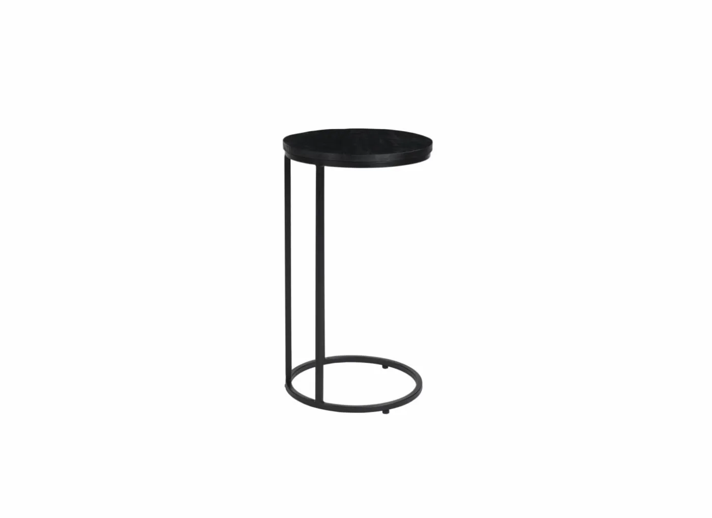 Bijzettafel Romy Ø35cm - mango massief - zwart