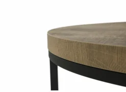 Bijzettafel SL2303 Ø76xH45,5cm/Ø56xH38,5cm - decor & metaal - tropix set van 2