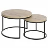 Bijzettafel SL2303  Ø76xH45,5cm/Ø56xH38,5cm - decor & metaal - canyon oak