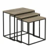 Bijzettafel Victorius 55x40cm - melamine - bruin set van 3