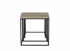 Bijzettafel Victorius 55x40cm - melamine - bruin set van 3