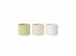Bloempot Aloha H10,5cm - terracotta - groen/créme/wit