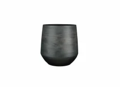Bloempot Evora H39cm - terracotta - zwart
