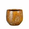 Bloempot Harris Ø20x18cm - keramiek - donkergeel