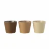 Bloempot H13cm - kunststof & papier - bruin/beige/créme