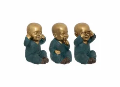 Boeddha beeld Sagesse Jiling H21cm set van 3