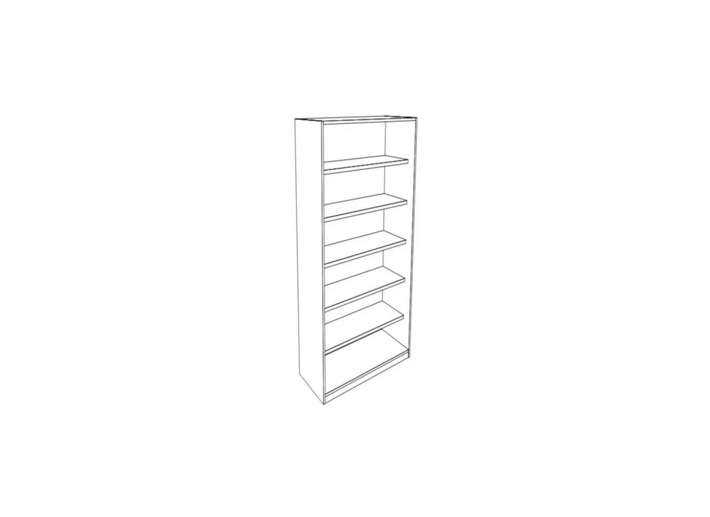 Boekenkast Capo 2 90x40x216cm - melamine - kastanje & zwart