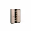 Boekenkast Capo 2 160x40x216cm - melamine - kastanje & zwart