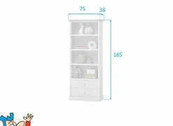 Boekenkast Eline 75x38x185cm - decor - white oak & autumn oak