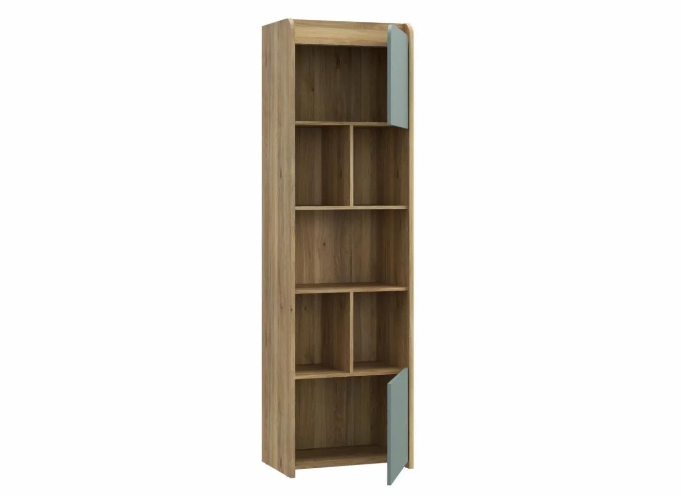 Boekenkast Hoa 59x41x204cm - decor - mauvella eik & groen