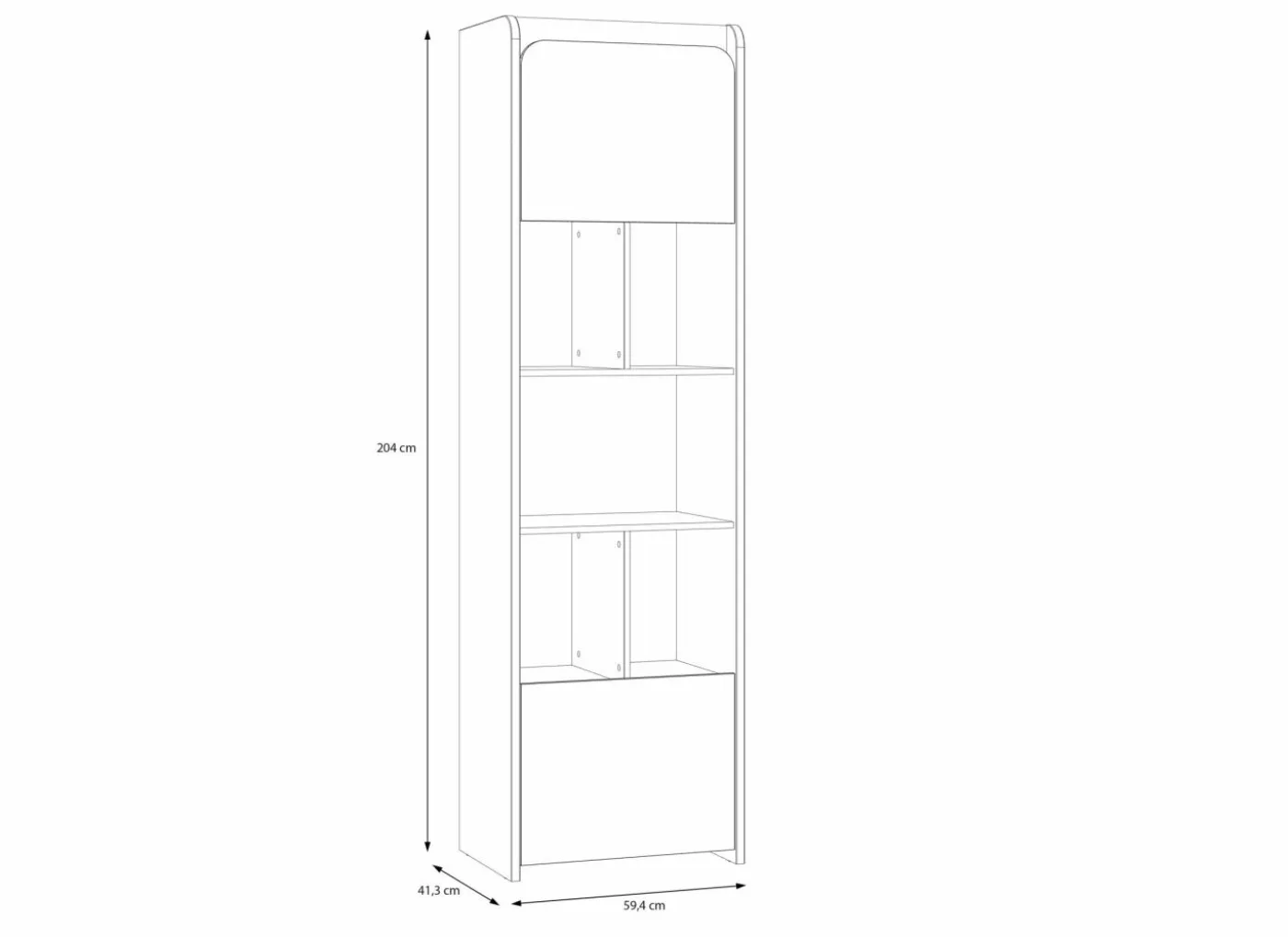Boekenkast Hoa 59x41x204cm - decor - mauvella eik & groen