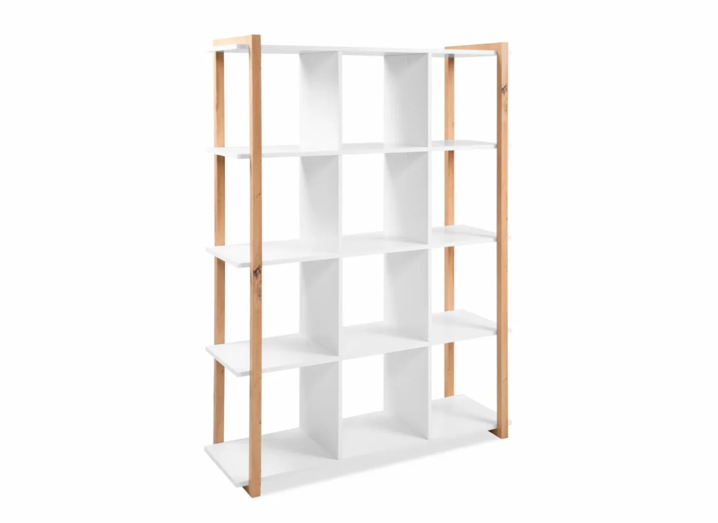 Boekenrek Denver 107x39x145cm - decor - wit & artisanale eik