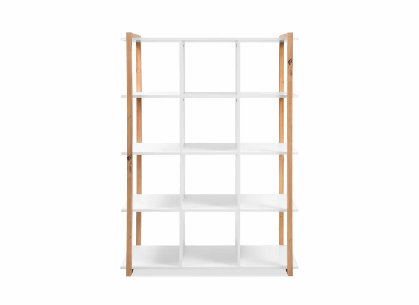 Boekenrek Denver 107x39x145cm - decor - wit & artisanale eik