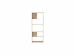 Boekenrek Sign 80x35x205cm - decor - jackson hickory bruin & wit