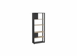 Boekenrek Sign 80x35x205cm - decor - jackson hickory bruin & matt grijs