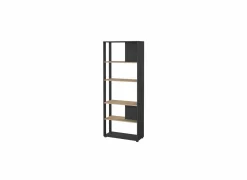 Boekenrek Sign 80x35x205cm - decor - jackson hickory bruin & matt grijs