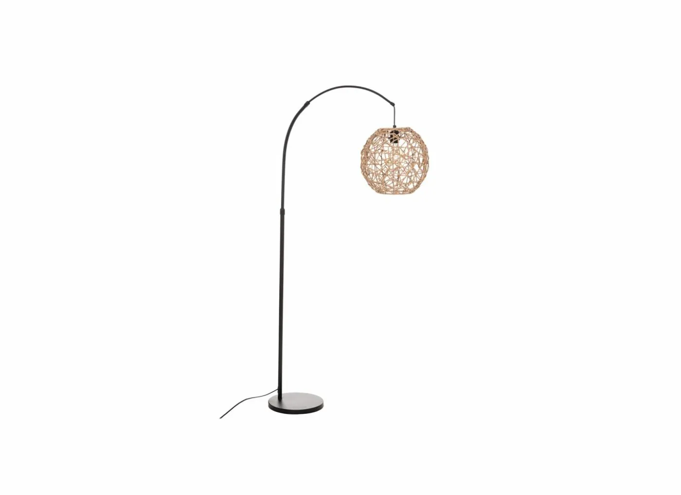 Booglamp Raahe H180cm E27 - ABS & ijzer - zwart