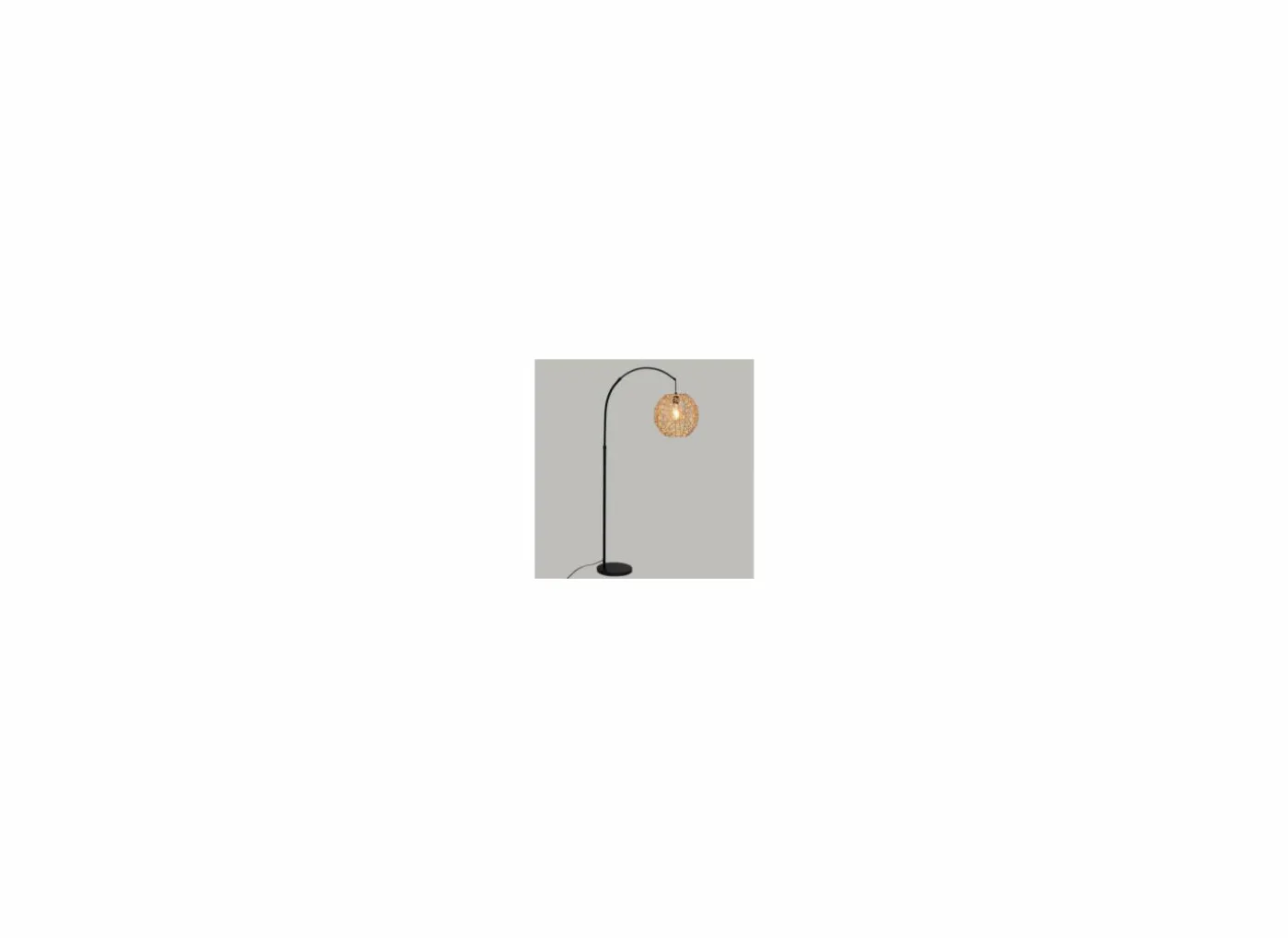 Booglamp Raahe H180cm E27 - ABS & ijzer - zwart
