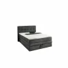 Boxspring Amy 140x200cm - stof - donkergrijs met opbergruimte