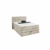 Boxspring Amy 140x200cm met opbergruimte stof ecru