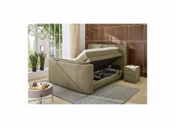 Boxspring Belair Max 180x200cm - stof - modder  met tv-lift en opbergruimte