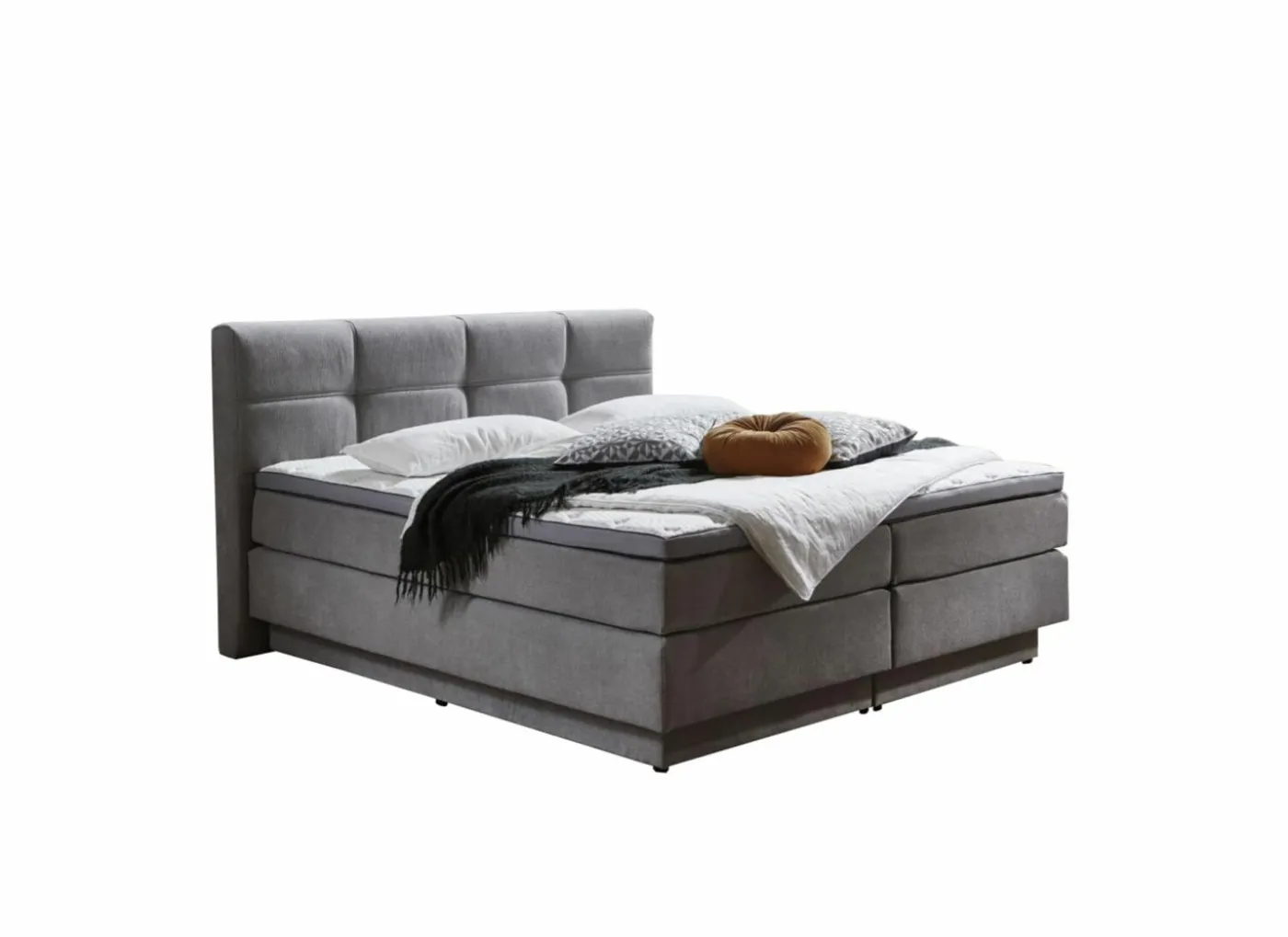 Boxspring BX2110 Portage 160x200cm - stof - middengrijs met opbergruimte