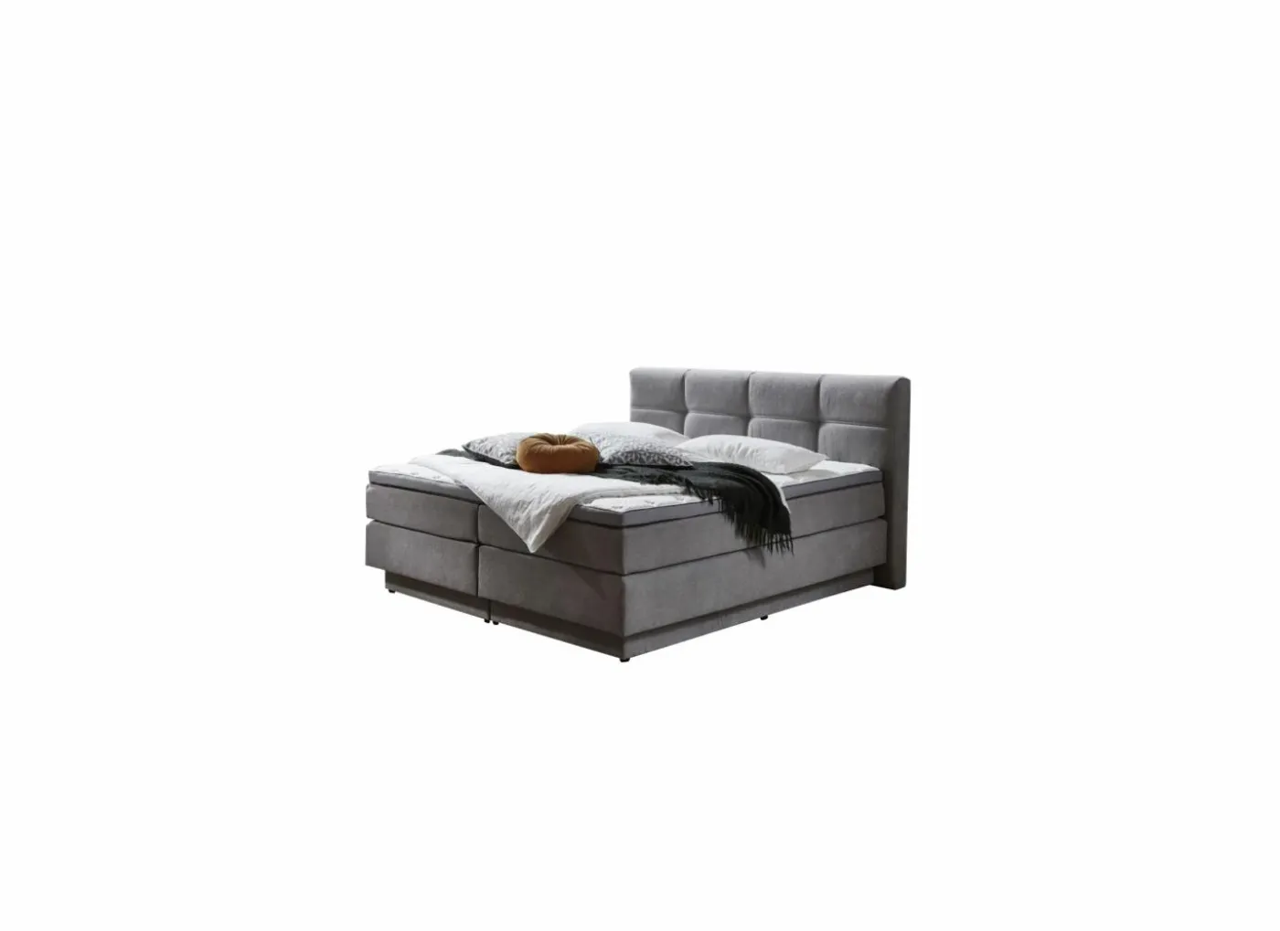 Boxspring BX2110 Portage 160x200cm - stof - middengrijs met opbergruimte
