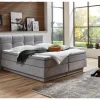 Boxspring BX2110 Portage 180x200cm - stof - lichtgrijs met opbergruimte