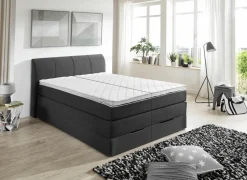 Boxspring BX1440  140x200cm - stof - antraciet  met opbergruimte
