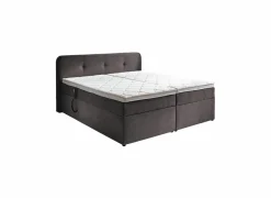 Boxspring BX1880 Â 180x200cm - stof - grijs met opbergruimte