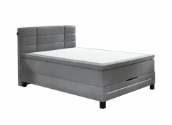 Boxspring BX2260 Â 140x200cm - stof - lichtgrijs met opbergruimte