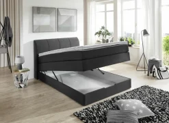 Boxspring BX1440 100x200cm met opbergruimte stof antraciet
