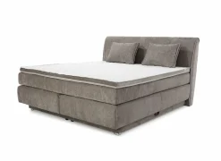 Boxspring Caren Max 180x200cm - stof - taupe met opbergruimte