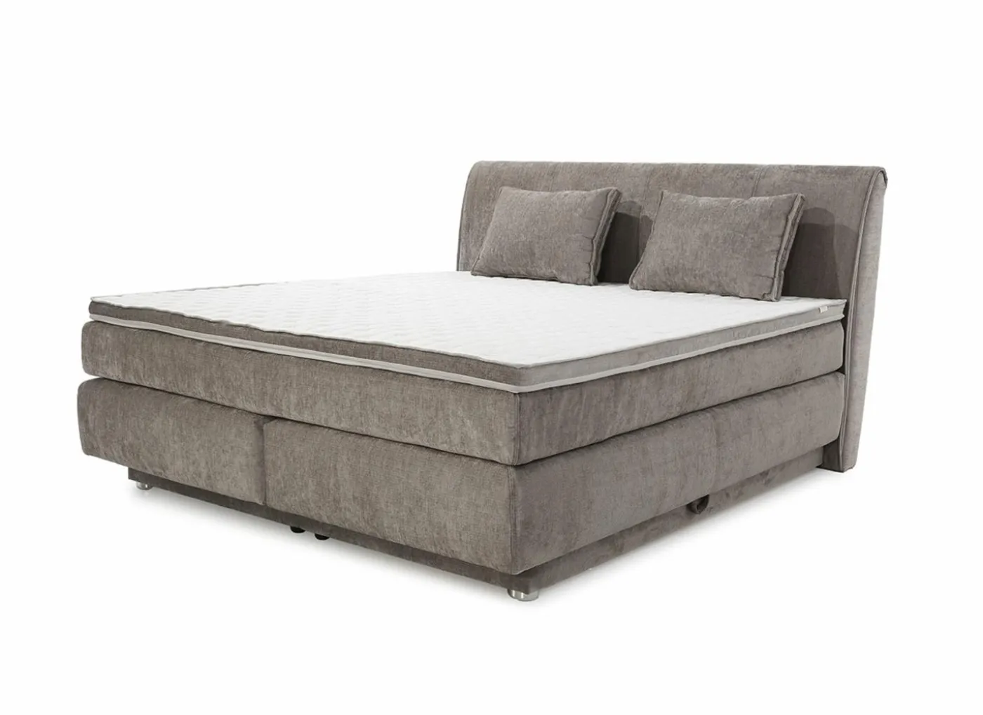 Boxspring Caren Max 180x200cm - stof - taupe met opbergruimte