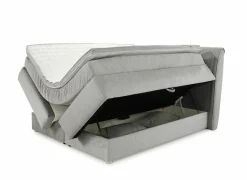 Boxspring Caren Max 160x200cm - stof - grijs met opbergruimte