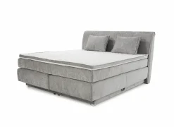 Boxspring Caren Mix 180x200cm - stof - grijs met opbergruimte