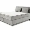 Boxspring Caren Normal 160x200cm - stof - grijs met opbergruimte
