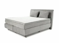 Boxspring Caren Normal 160x200cm - stof - grijs met opbergruimte