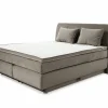 Boxspring Caren Normal 160x200cm - stof - taupe met opbergruimte