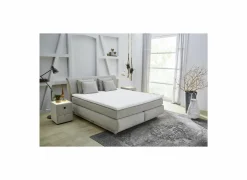 Boxspring Carla Normal 160x200cm - stof - beige met opbergruimte