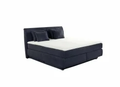 Boxspring Carla normal 180x200cm - stof - micro blauw met opbergruimte