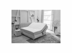 Boxspring Carla Normal 160x200cm - stof - micro blauw met opbergruimte
