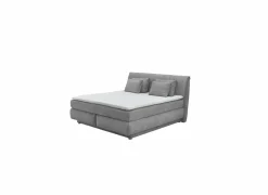 Boxspring Carla Normal 160x200cm - stof - micro grijs met opbergruimte