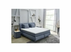Boxspring Carla normal 180x200cm - stof - blauw met opbergruimte