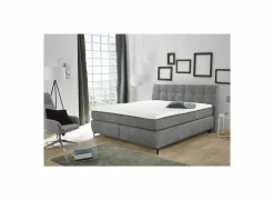 Boxspring Gitta 180x200cm - stof - lichtgrijs
